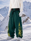 Men's Hyper Flux Jogger Baggy Snow Pants with Color Graffiti Panel & Reflective Line