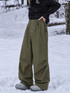 Women's Workwear Raw Utility Rivet Denim Snowboard Pants – Oversized Fit with Double Back Pocket