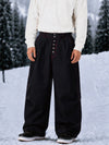 Men's Workwear Raw Utility Rivet Denim Snowboarding Pants – Oversized Fit with Double Back Pocket