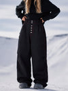 Women's Workwear Raw Utility Rivet Denim Snowboard Pants – Oversized Fit with Double Back Pocket