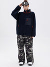 Women's Faux Sherpa Full-Zip Fleece & Double Knee Freestyle Baggy Snow Pants