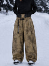 Women's Urban Vibe Workwear-Inspired Rivet-Trim Wide Fit OG Baggy Snowboard Pants