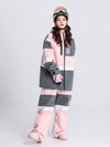Men's Cosone Winter Forward Zipper Colorblock Windbreaker Snow Jacket & Pants Set