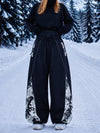 Women's Hyper Flux Jogger Baggy Snowboard Pants with Graffiti Panel & Reflective Line
