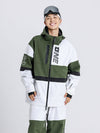Women's Cosone Winter Forward Zipper Colorblock Windbreaker Snow Jacket