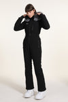 High Experience Women's Fur Hood One Piece Ski Jumpsuit