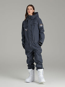 Women's Searipe One Piece Mountain Discover Ski Suits Winter Jumpsuit Snowsuits