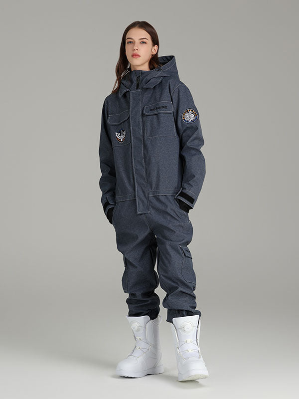 Women's Searipe One Piece Mountain Discover Ski Suits Winter Jumpsuit Snowsuits