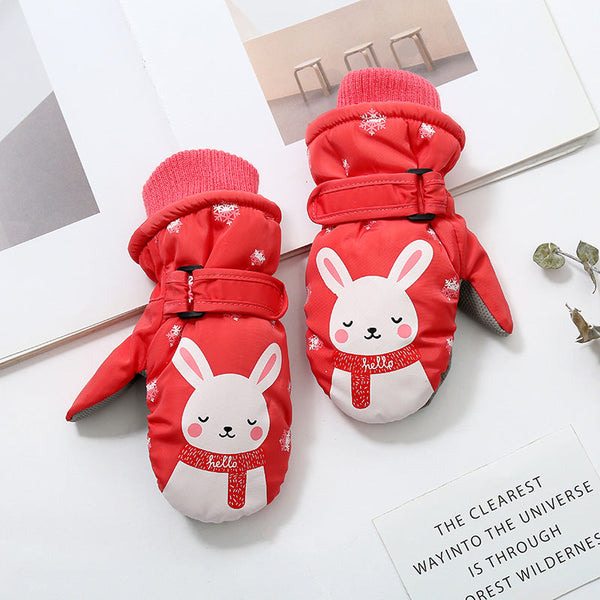 Kid's Snowshred Cute Rabbit Pattern Waterproof Snow Mittens