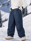 Men's Workwear Raw Utility Rivet Denim Snowboarding Pants – Oversized Fit with Double Back Pocket