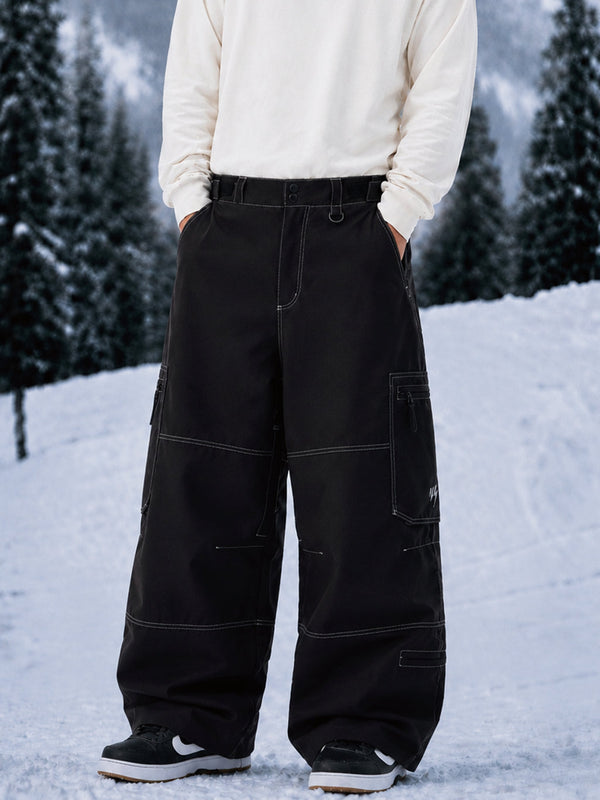 Men's Utility Wild Soul Crew Heavy Stitch Cargo Baggy Fit Snowboard Pants