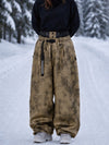 Women's Urban Vibe Workwear-Inspired Rivet-Trim Wide Fit OG Baggy Snowboard Pants