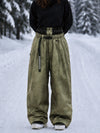 Women's Urban Vibe Workwear-Inspired Rivet-Trim Wide Fit OG Baggy Snowboard Pants