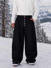 Men's Workwear Raw Utility Rivet Denim Snowboarding Pants – Oversized Fit with Double Back Pocket