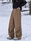 Women's Workwear Raw Utility Rivet Denim Snowboard Pants – Oversized Fit with Double Back Pocket