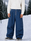 Men's Workwear Raw Utility Rivet Denim Snowboarding Pants – Oversized Fit with Double Back Pocket