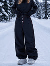 Women's Workwear Raw Utility Rivet Denim Snowboard Pants – Oversized Fit with Double Back Pocket