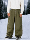 Men's Workwear Raw Utility Rivet Denim Snowboarding Pants – Oversized Fit with Double Back Pocket