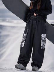Women's Park Rider Hyper Flux Urban Graffiti Cargo Freestyle Baggy Snowboard Pants