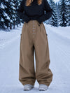 Women's Workwear Raw Utility Rivet Denim Snowboard Pants – Oversized Fit with Double Back Pocket