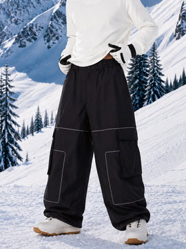 Men's Park Rider Nightline Cargo Pockets Reflective Trim Baggy Snowboard Pants