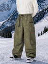 Men's Utility Techline Durable Stretch Cargo Baggy Freestyle Fit Snowboard Pants