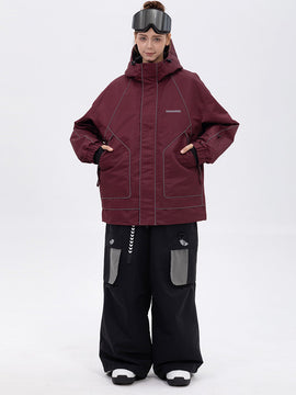 Women's NightRide Chill Reflective Snow Suit – Mountain Jacket & Baggy Cargo Pants Set