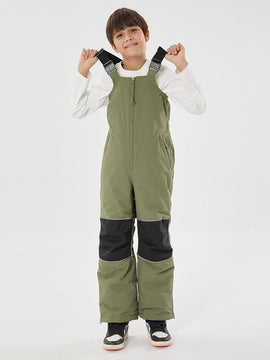 Boys Winter Trek Light Reflective Knee Guard Waterproof Insulated Snow Bib Pants