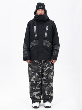 Men's Chillform Reflective Camo Snow Suit – Glow Trail Jacket with Baggy Snow Pants Set