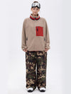 Women's Faux Sherpa Full-Zip Fleece & Double Knee Freestyle Baggy Snow Pants