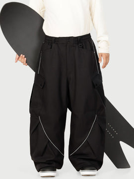 Men's Camden Punk Reflective Street Utility Cargo Snowboard Pants – Baggy Freestyle Fit