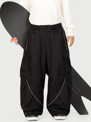 Men's Camden Punk Reflective Street Utility Cargo Snowboard Pants – Baggy Freestyle Fit