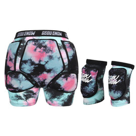 Gsou Snow Unisex Snowboard Ski 3D Protective Shorts & Knee Pads Set