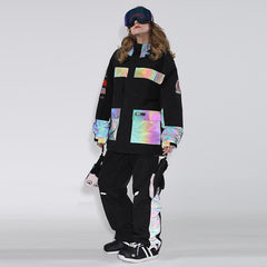 Womens Unisex Gsou Snow Venture Neon Glimmer Snow Jacket & Pants Set