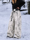 Women's Urban Vibe Workwear-Inspired Rivet-Trim Wide Fit OG Baggy Snowboard Pants