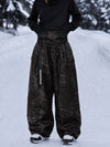 Women's Urban Vibe Workwear-Inspired Rivet-Trim Wide Fit OG Baggy Snowboard Pants