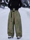 Women's Urban Vibe Workwear-Inspired Rivet-Trim Wide Fit OG Baggy Snowboard Pants