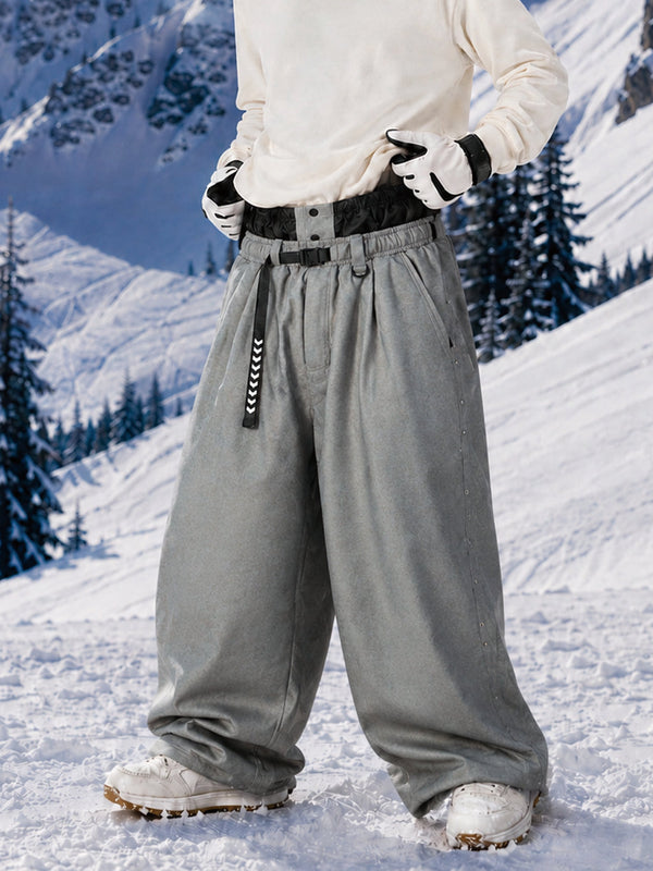 Men's Urban Vibe Workwear-Inspired Rivet-Trim Wide Fit OG Baggy Snowboard Pants