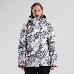 Women's SMN Winter Flowers Beauty Waterproof Winter Snowboard Jacket