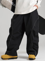 Women's Gsou Snow Luminous Edge Reflective Cargo Baggy Snow Pants