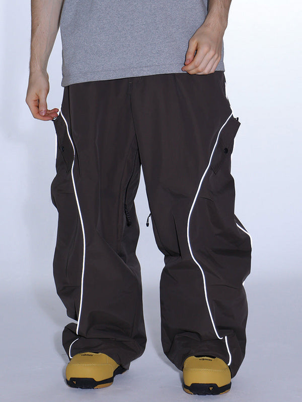 Men's Gsou Snow Luminous Edge Reflective Cargo Baggy Snow Pants