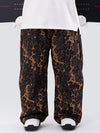 Men's Double Knee Mountain Freestyle Leopard Baggy Snow Pants