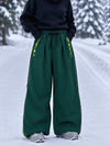 Women's Hyper Flux Extra Baggy Freestyle Snowboarding Pants with Side Zip Graffiti Panel