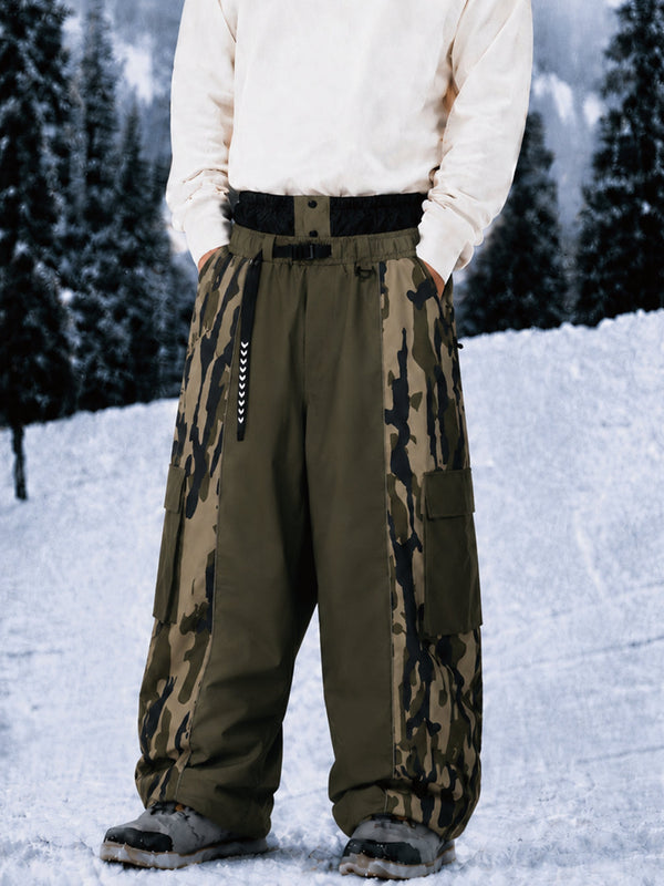 Men's Reflective Wild Motion Colorblock Extra Baggy Snowboard Pants