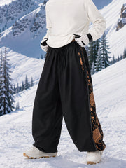 Men's Hyper Flux Extra Baggy Freestyle Snowboard Pants with Side Zip Graffiti Panel