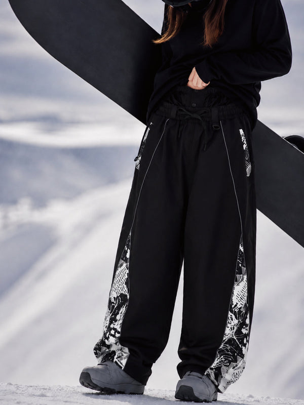 Women's Hyper Flux Jogger Baggy Snowboard Pants with Graffiti Panel & Reflective Line