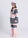 Men's Cosone Winter Forward Zipper Colorblock Windbreaker Snow Jacket & Pants Set