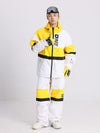 Men's Cosone Winter Forward Zipper Colorblock Windbreaker Snow Jacket & Pants Set