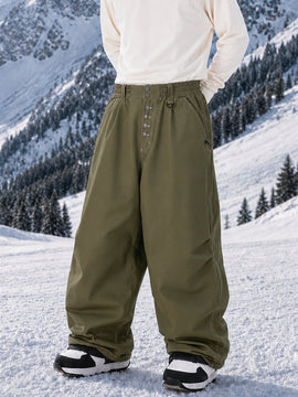 Men's Workwear Raw Utility Rivet Denim Snowboarding Pants – Oversized Fit with Double Back Pocket