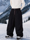 Men's Workwear Raw Utility Rivet Denim Snowboarding Pants – Oversized Fit with Double Back Pocket